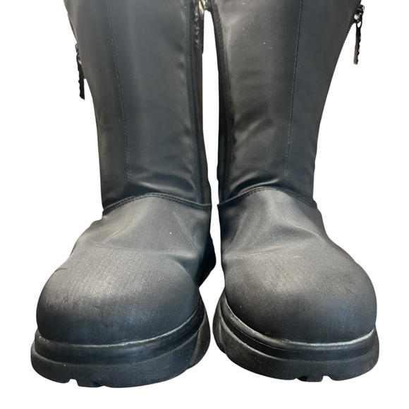 TOTES Waterproof Black Mid Boots — Size 8 Black Winter Boots with Side Zipper - Picture 10 of 11